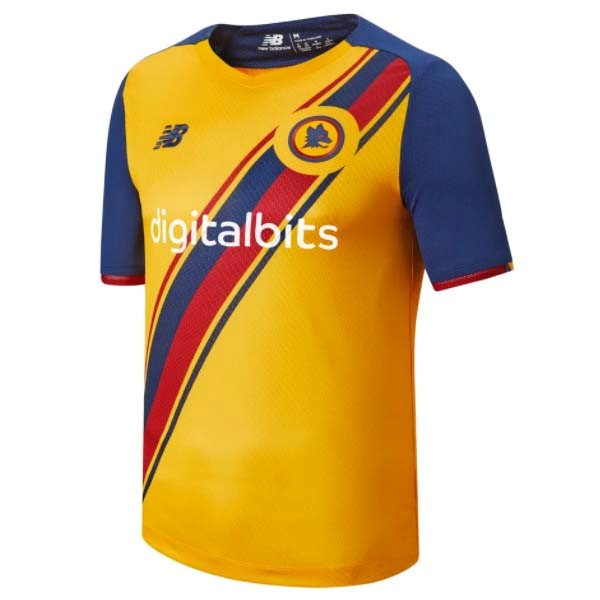 Tailandia Camiseta AS Roma 3ª 2021/22 Amarillo